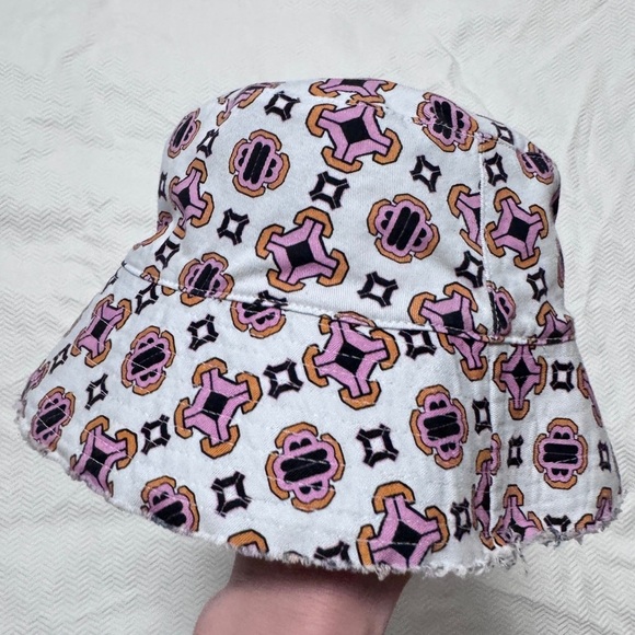 Maje Accessories - Maje Printed Cotton Bob Bucket Hat Womens One Size Retro